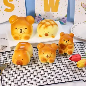 1PCS bear simulation decompression pinch music student opening gift bear simulation bread slow rebound pinch.
