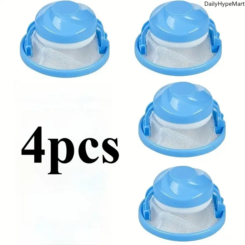 Lint Filter Screen, 4 Pack Round Plastic Mesh Replacement Parts for Plum Blossom Pulsator Laundry Washers, 4Pc