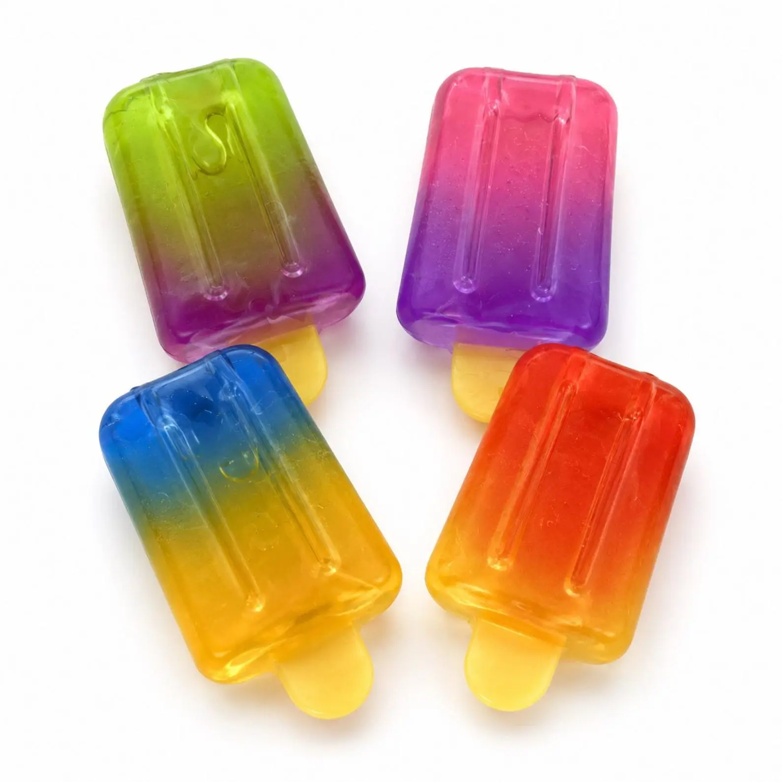 Colorful Popsicle Squishy Toy, Jelly Ice Pop Fidget, Transparent Gradient Sensory Toy