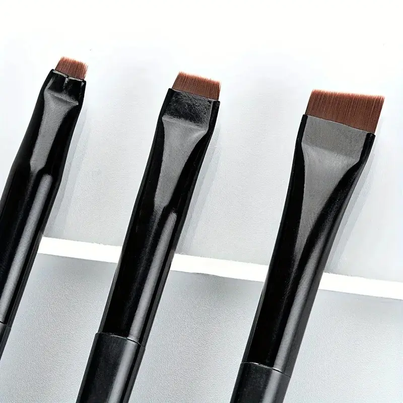 3-Piece Makeup Brush Set, Precision Eyeliner Brush, Angled Brow Brush, Ultra-Thin Shadow Brush, Essential Beauty Tools, Cosmetic Brush Set
