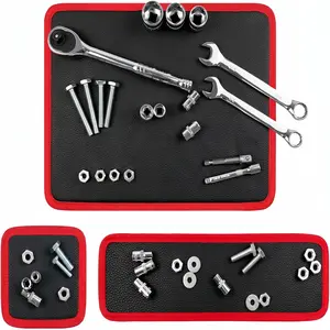 Flexible Magnetic Tool Holder Mat for Bolt Screw Wrenches Collapsible Telescoping Magnetic Pickup Tray for Easy Access,Garage Workshop,ScratchproofPVC Surface with Non-Slip Grip I Auto Repair, Toolbox Organizer for Mechanics & DIY-YY1