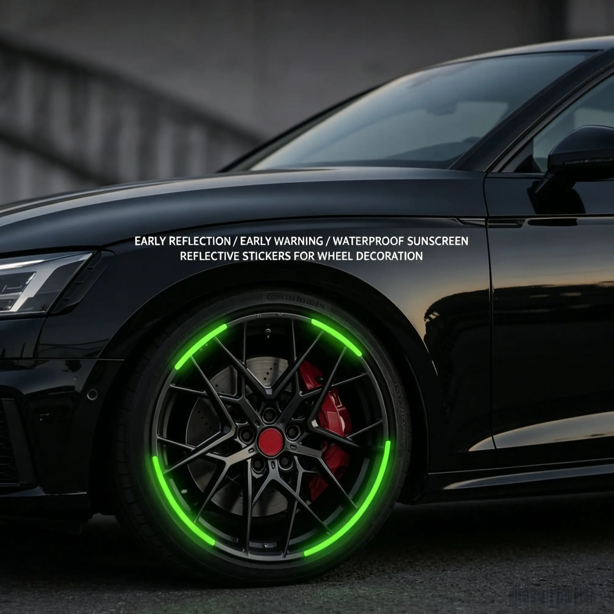 Luminous Reflective Wheel Rim Stickers 20Pcs Glow In The Dark Fluorescent Decals, Waterproof Night Driving Safety Warning Tape, Universal Fit Car Motorcycle Bike, Trendy Car Aesthetic Mod Accessory Gift for Him