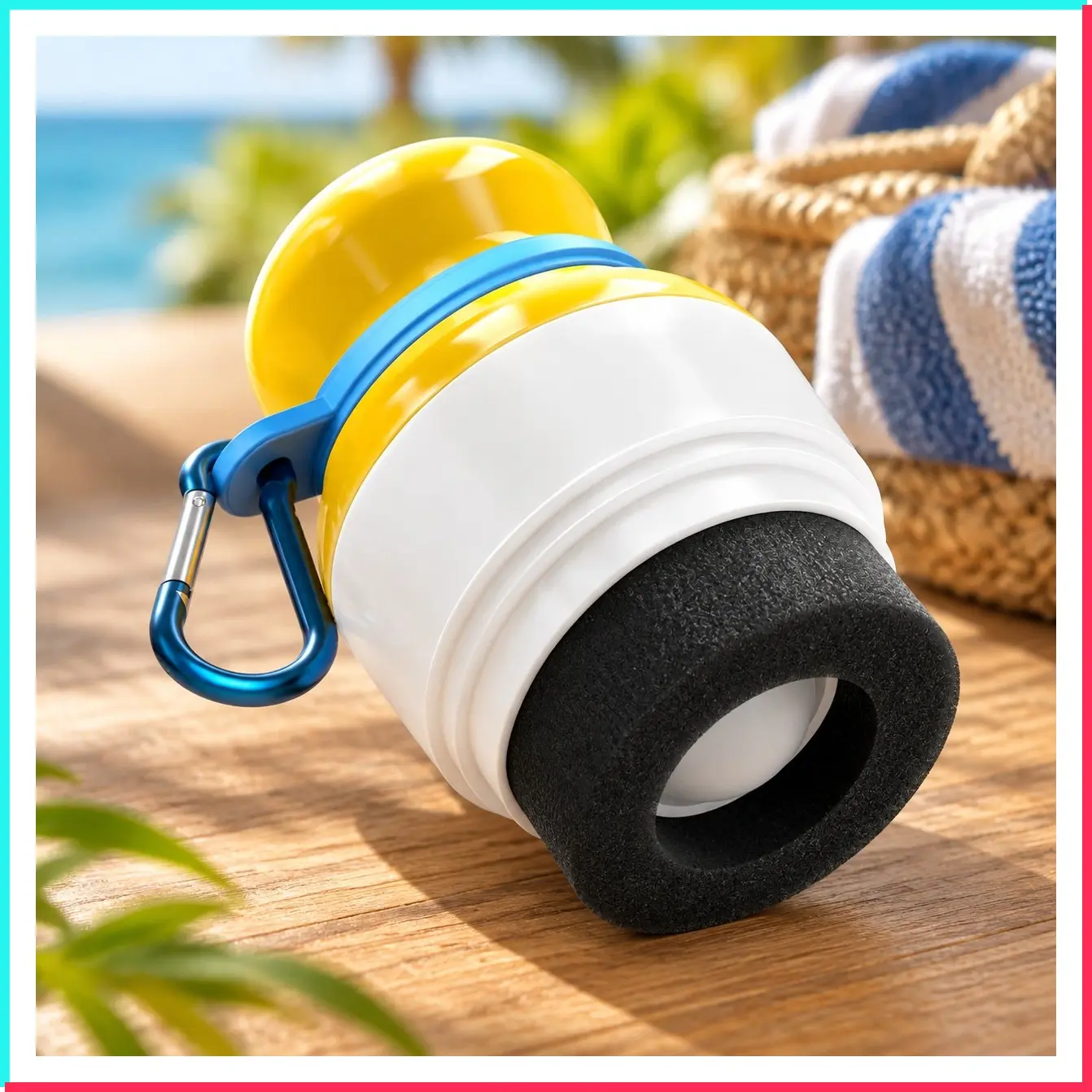 Blue Bag Bundle Refillable Roll On Sunscreen Applicator with Carabiner Clip Travel Set for Families, Kids, Adults, Free Sticker Pack