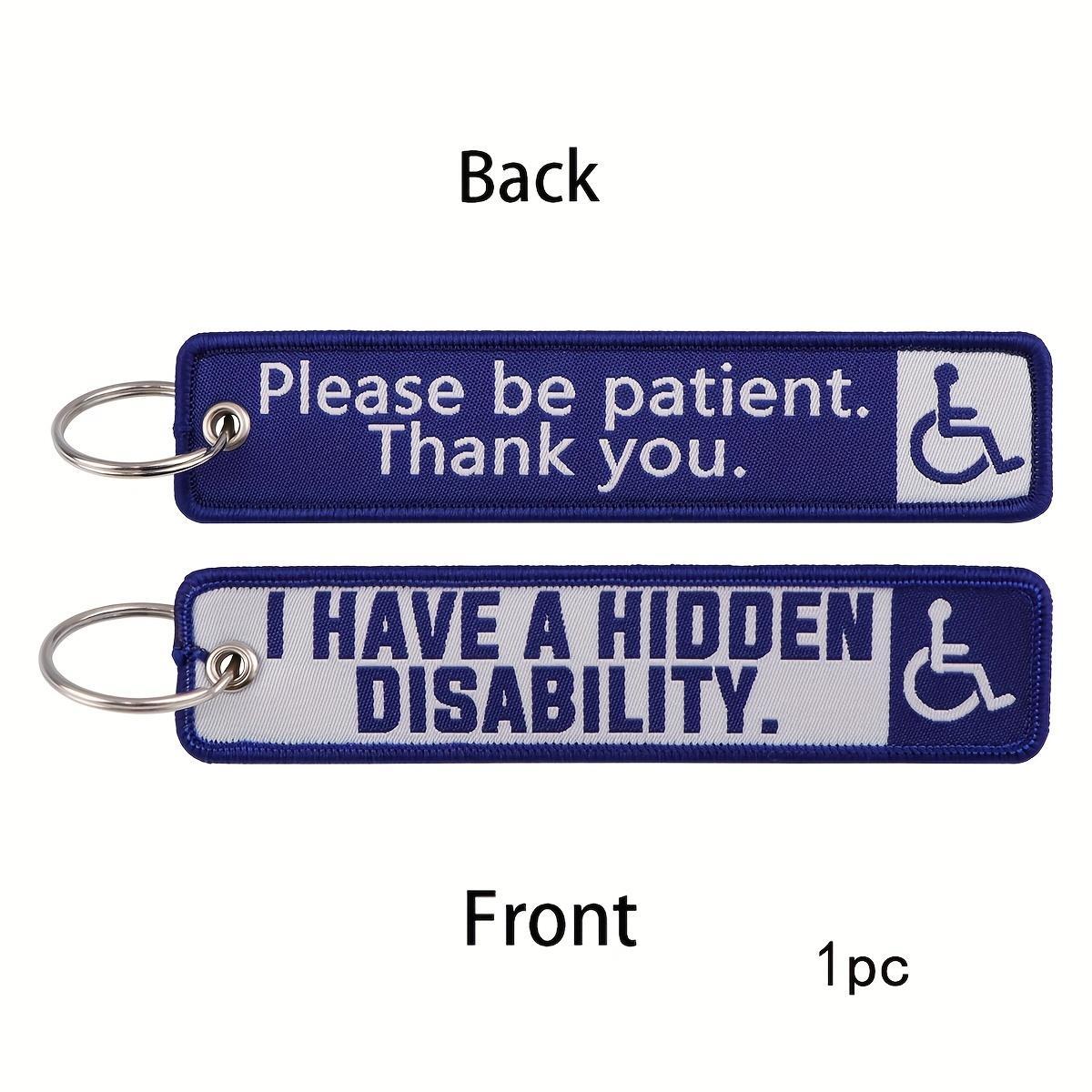 Durable Cartoon-Inspired Keychain for Hidden Disability Awareness, Thought-Provoking Rectangle Keychain with Split Ring, Ideal Educational Accessory for Promoting Awareness, Patience