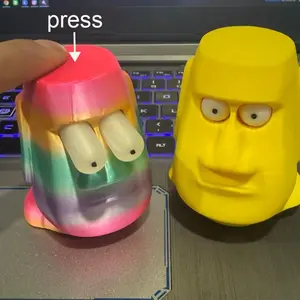 3D Printed Stress Relief Eye Stone Statue,Press to use ,Creative Desk Decor, Funny Gift for Friends, Colleagues, Family