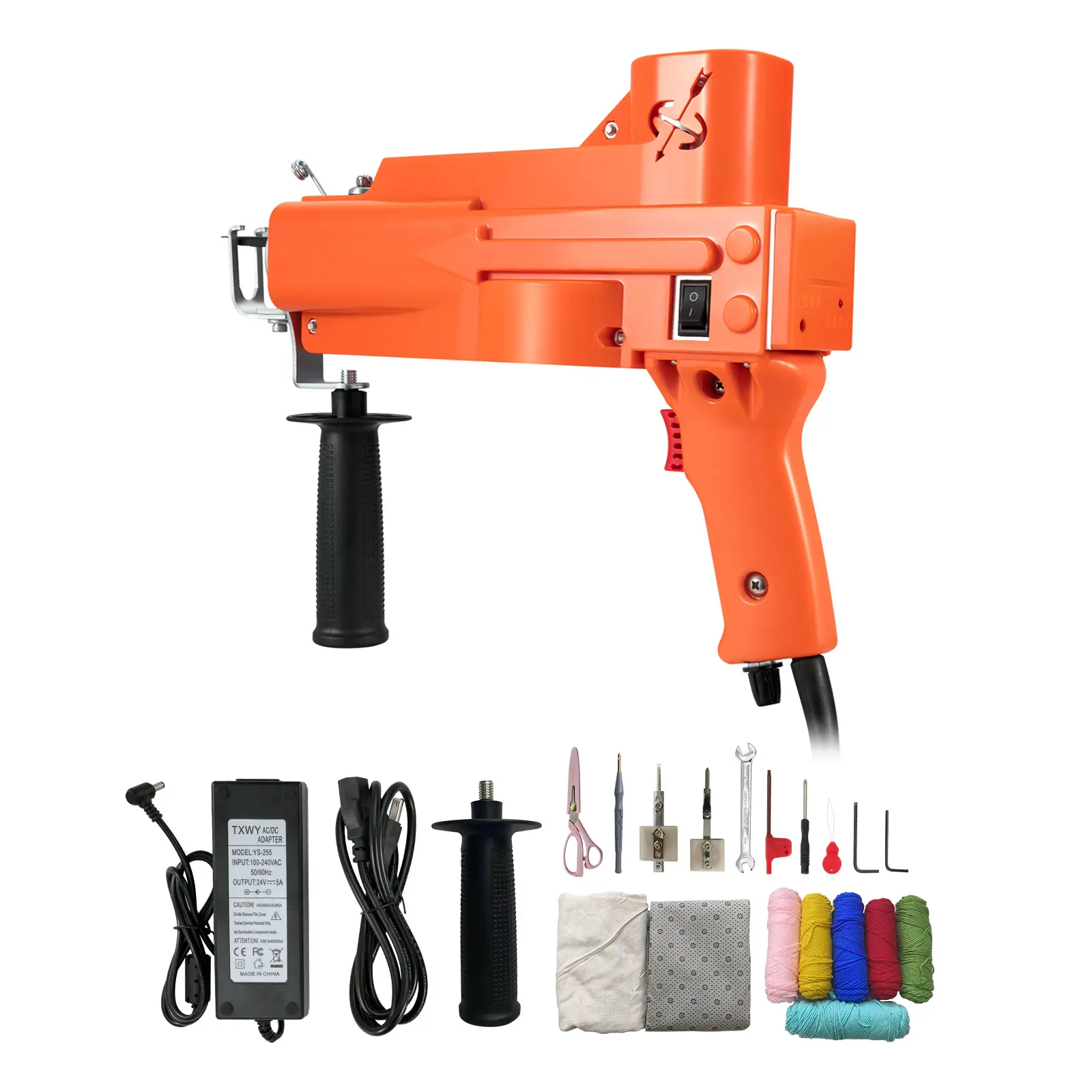 Tufting Gun, 2 in 1 Cut & Loop Pile, 7-27 Stitches/sec High Speed Rug Making Tools, 4-25 mm Adjustable Height, 110V, Electric Carpet Weaving Flocking Machine, Rug Machines Starter Kit