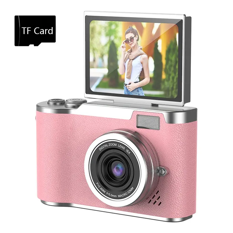 HD Digital Camera, Digital Zoom Camera, Vlogging Camera with 2.4 Inch 180° Flip Screen, 48 MP, Multiple Filters, 800mAh Large Battery, Fill Light, TF Card for Adult, Teenager, Boys, Girls Birthday Gifts