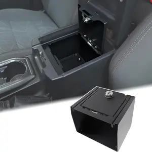 Car Center Console Lock Safe Box Armrest Storage Compatible with Toyota Tacoma 2016-2023 Center Console Lock Box Armrest Security Organizer Tray Vault with 3 Digit Combo Password Insert Accessories
