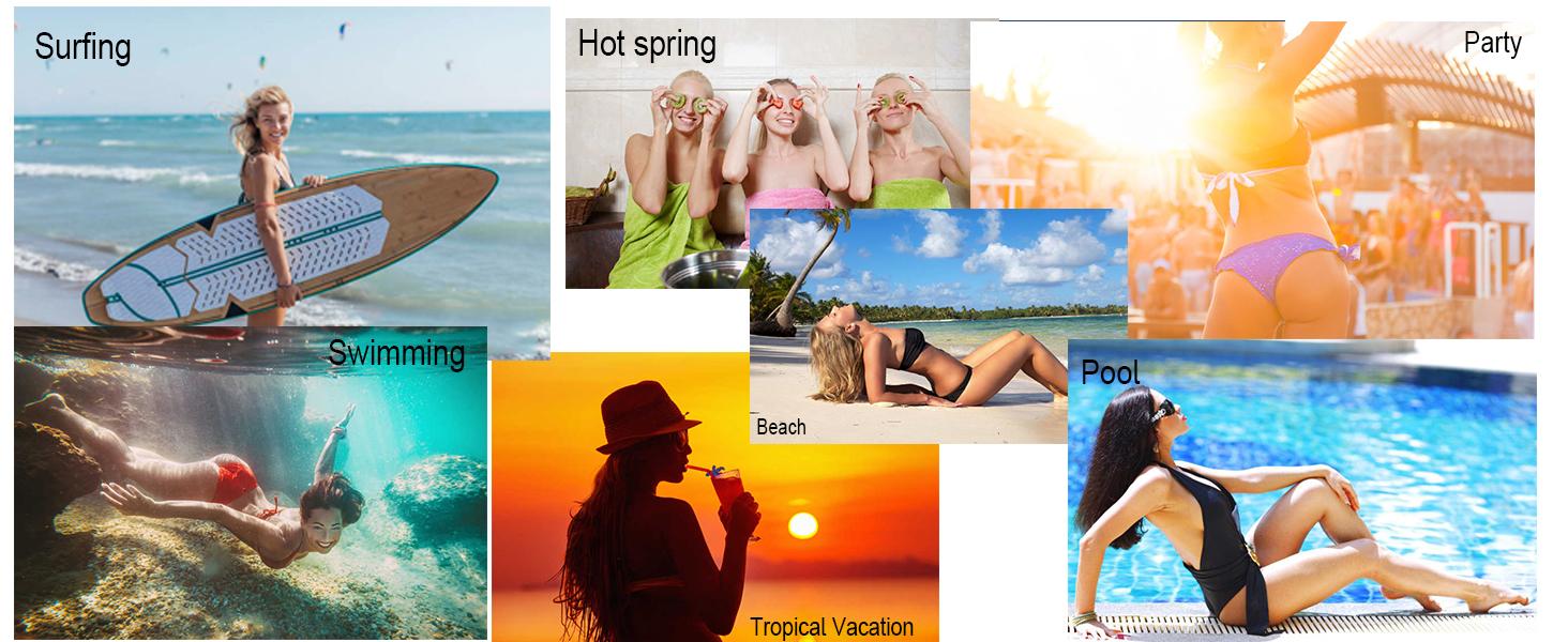 YELAIVP Women's Ruched Back Bikini Bottoms High Cut Bathing Suit Bottoms Cheeky Thong Swimsuit Bottom