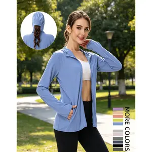 Women's Lightweight Long-Sleeve UPF UV Protection Hooded Sun Shirt, breathable & cooling sun protection jacket, ideal for hiking, fishing and other outdoor activities.Four-way stretch fabric, ultra-breathable, available in multiple colors.
