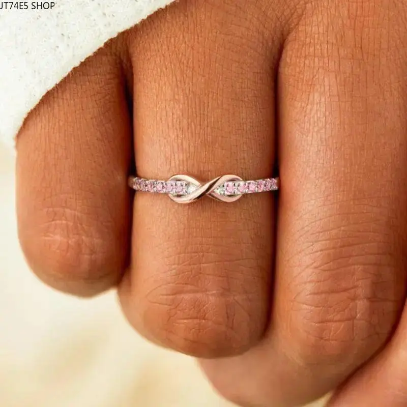 Unisex 2-Pack Copper Promise Ring Matching Set, White Gold Plated Adjustable Infinity 8-Shape Engraved Letter Couple Rings, Symbolic Unbreakable Bond Daily Jewelry Gift for Lovers