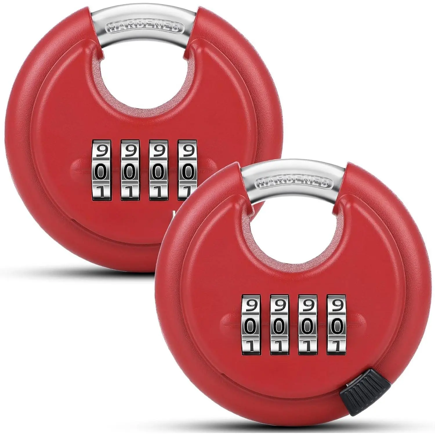 4 Digit Combination Lock, Outdoor Combination Disc Padlock with 3/8" Shackle, Combo Pad Lock for Storage Unit,,Locker,Garage (Green,2Pcs)
