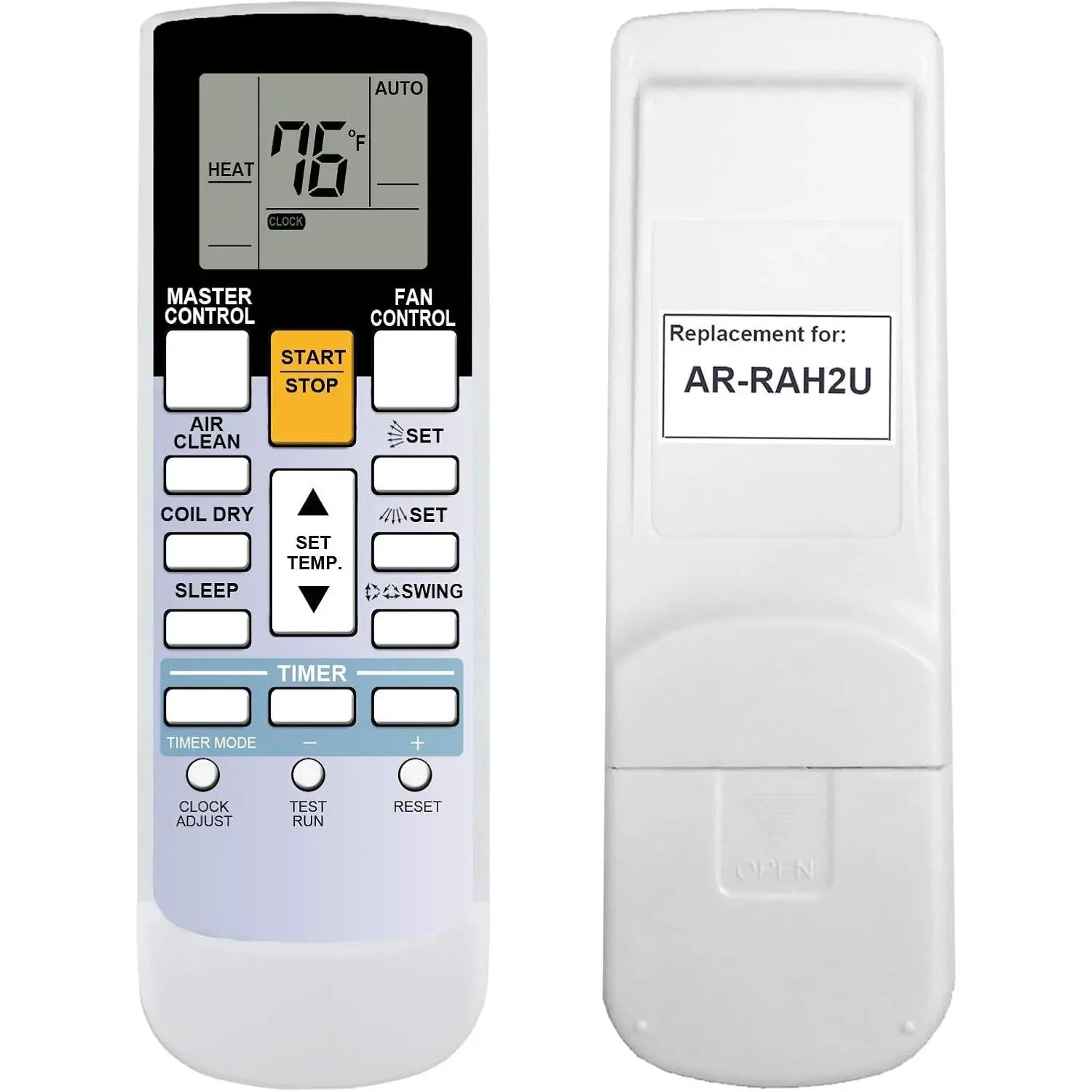 Replacement Air Conditioner Remote Control for Fujitsu AR-RAH2U Compatible with ASU18RLF ASU18RLXS ASU24RLF ASU24RLXS ASU30RLX AUU12RLF AUU18RLF AUU9RLF(Gift)