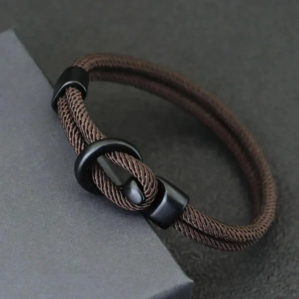 Men's Double-Layer Fashion Paracord Rope Bracelet, Survival Outdoor Camping Accessory, Matching Couple Bracelets, Gift For Him