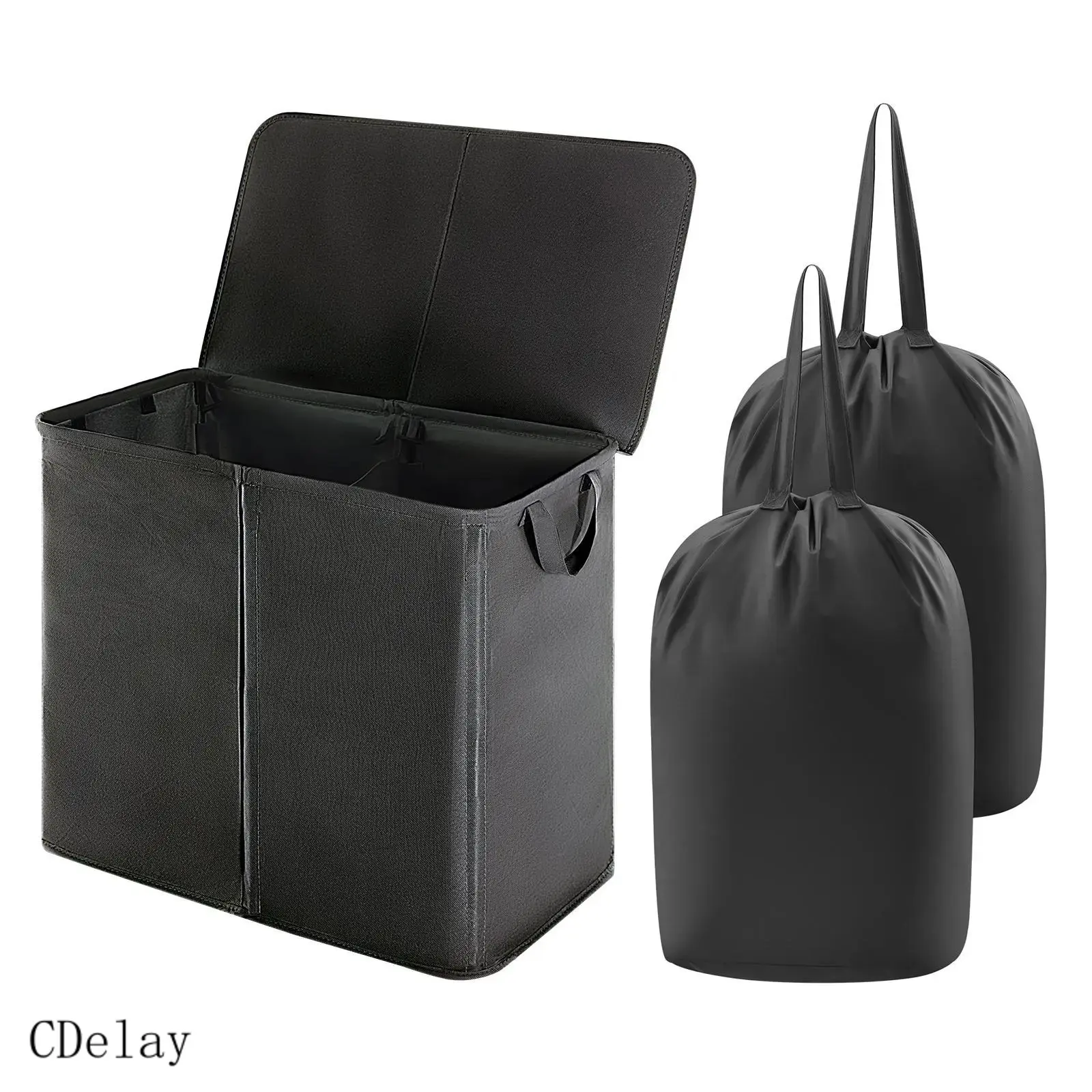 Lifewit Large Laundry Hamper Basket with 2 Removable Inner Bags and Lid - Foldable Design, Reinforced Handles, Ideal for Bedrooms, Dorms, Great as Laundry Baskets Gifts