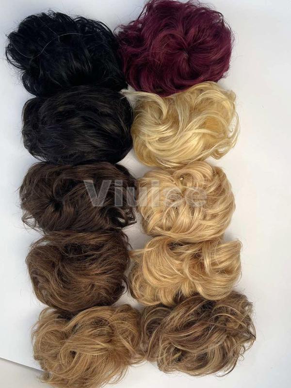 Real Human Hair Claw Chignon Messy Bun Claw Clip Hair Piece Wavy Curly Hair Bun Ponytail Extensions for Women Blonde Hair Ponytail Brown Ponytail Hair Daily Hair Buns Add Volume For Women