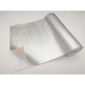 Self-Adhesive Aluminized Fiberglass Cloth Heat Shield Blanket Wrap 15"x48" Aluminum Backed Thermal Reflective Insulation Barrier Heat Resistant Tape-Like Adhesion