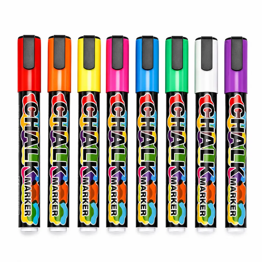 8/12/24/36/48 Color Liquid Chalk LED Drawing Pen, Dust-Free Erasable Water-Soluble Chalk, Suitable for Whiteboard, Blackboard, Glass, Car Windows