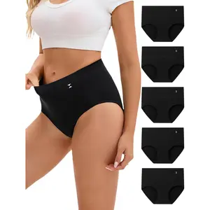 5 Pack Women's Underwear INNERSY Cotton Soft Underwear High Waisted Breathable Briefs