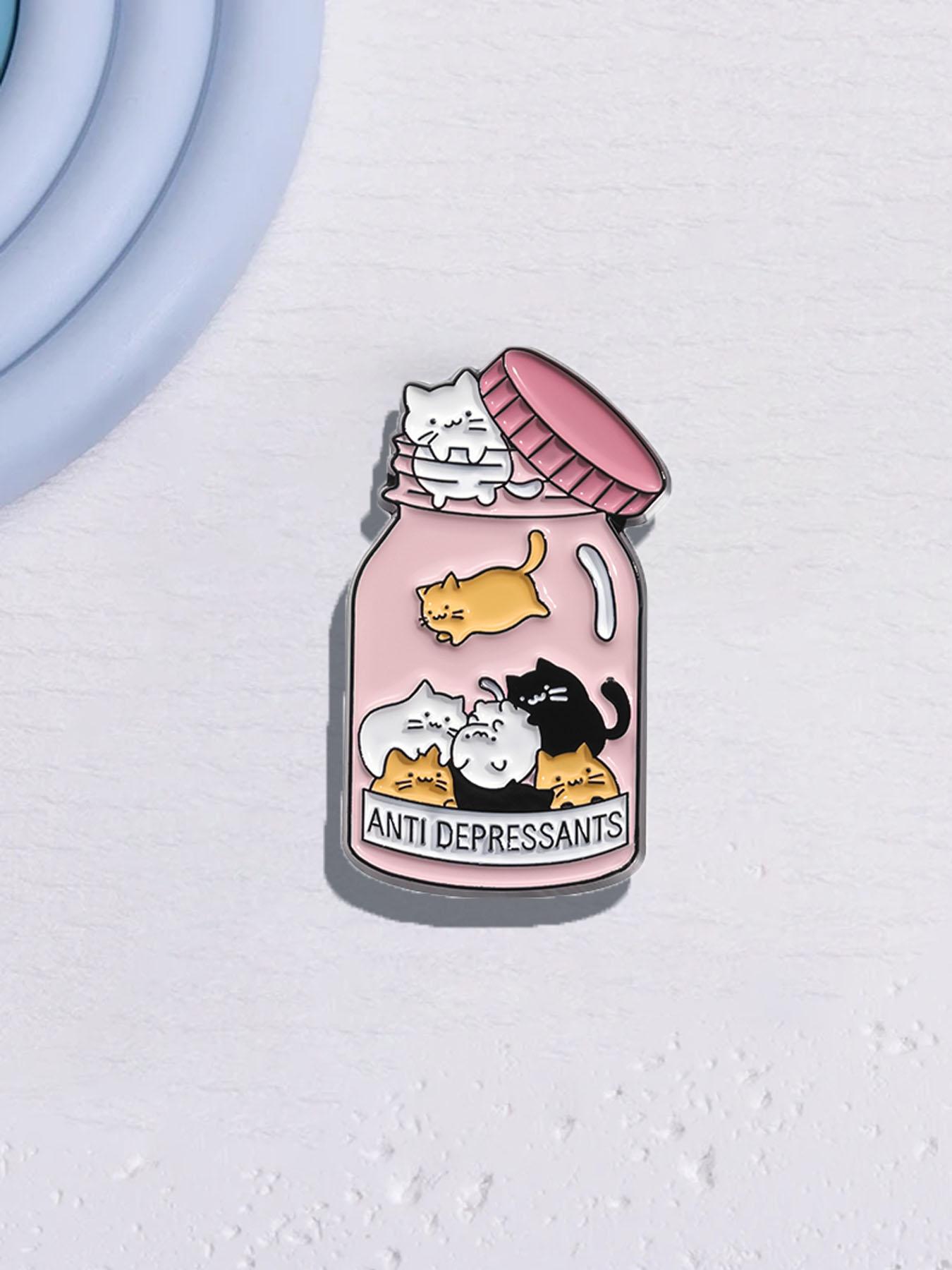 Cute Cat Design Brooch Pin, Animal Themed Enamel Pin, Clothes Accessories for Women & Men, Perfect for Backpacks, Jeans, Scarves, Hats Decoration, Hat Pins