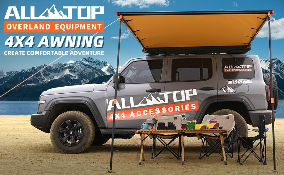 Rooftop Vehicle Awning - 8.2ft x 8.2ft