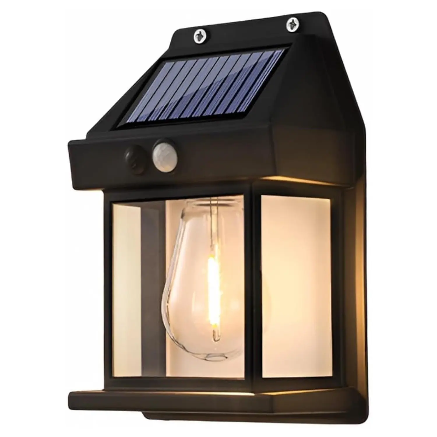 Outdoor Solar Wall Light, Wireless Dawn to Dusk Porch Lamp, 3 Modes & Motion Sensor, Waterproof Exterior Lighting for Front Door Entrance