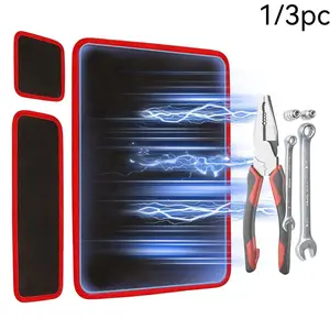 3PC Flexible Magnetic Tool Mat & Tray Holder - Magnetic Tool Tray, Flexible Magnetic Mat, PVC & Non-Slip for Garage Workshop, Auto Repair Tools, Magnetic Toolbox Tray