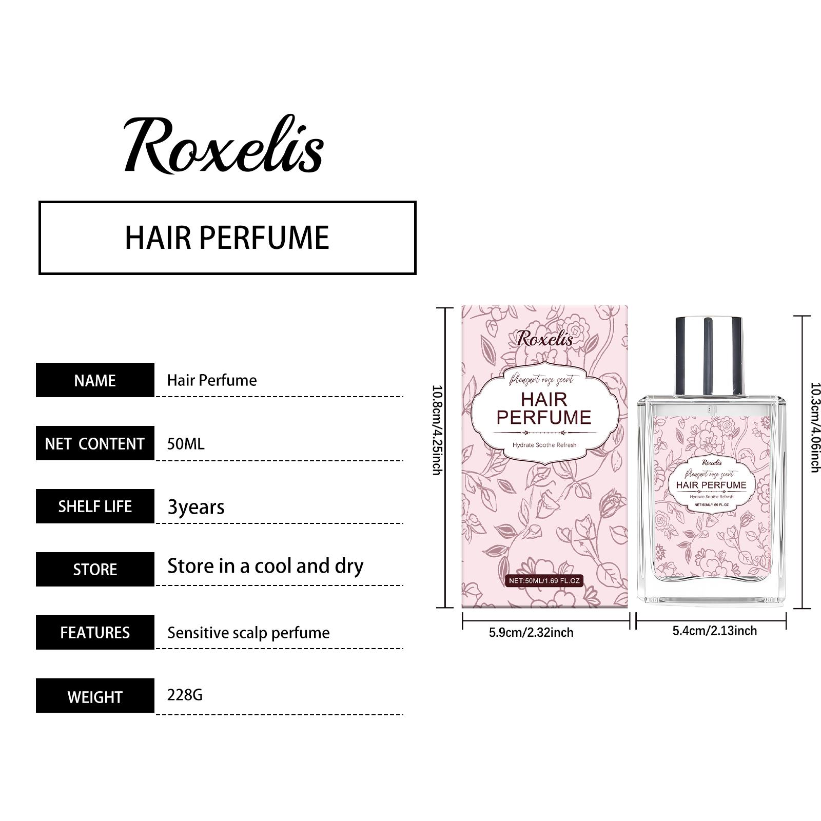 Roxelis Floral Scent Hair Perfume - Gentle, Natural, Fresh, Elegant, Light Eau de Toilette - Daily Portable Hair Perfume Spray - Gentle, Non-irritating - Suitable for use before dates, parties, etc., perfect for all occasions.