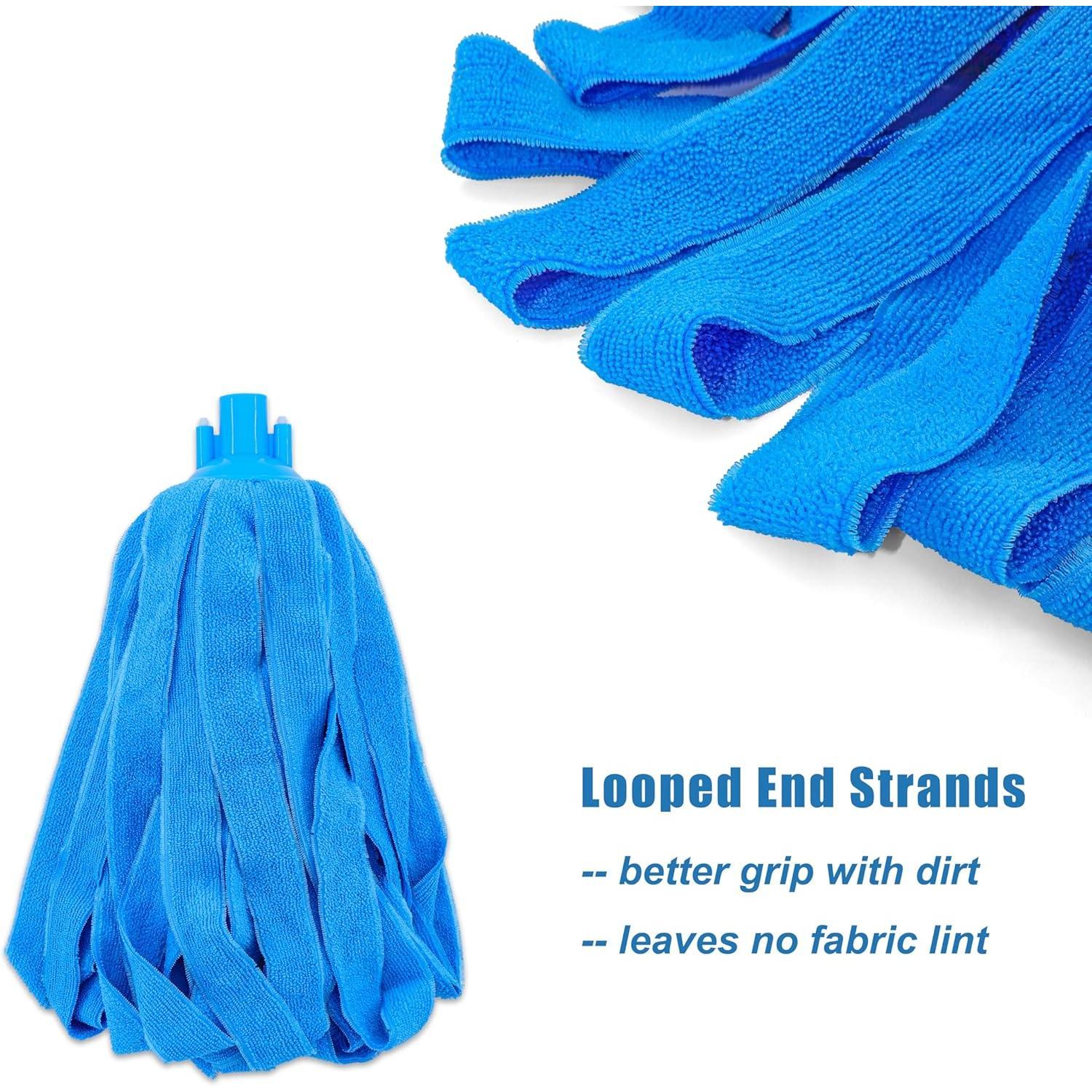 Microfiber Cloth String Mop  Refill, Loop End Screw On Mop  Compatible with All Standard  Threading Pole (Acme 3/4 inch Thread) (6)