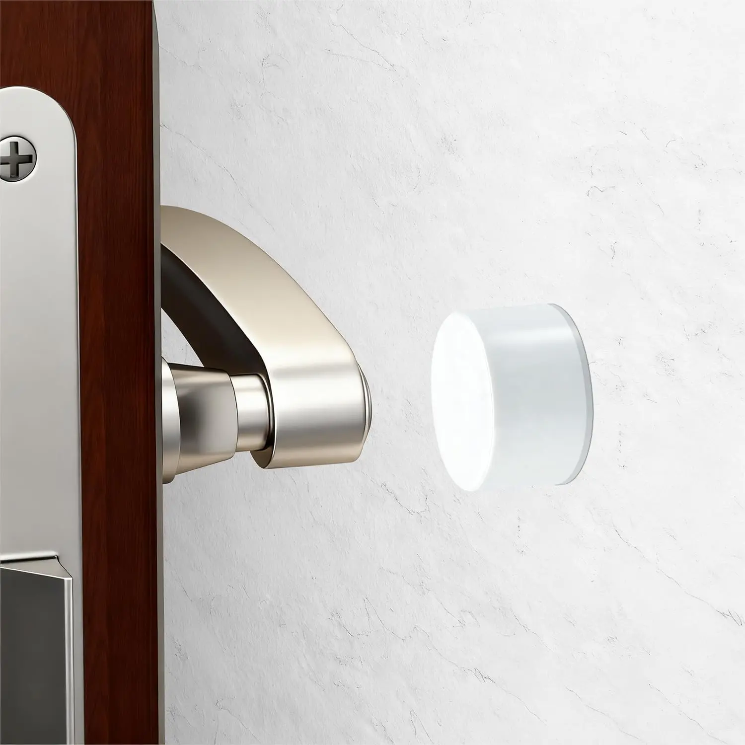 Door Stoppers - Versatile Wall & Cabinet Door Bumpers, No Drill Adhesive or Screw Mount,  Rubber,  Color Options, Sleek Design for  and Office ( in White)