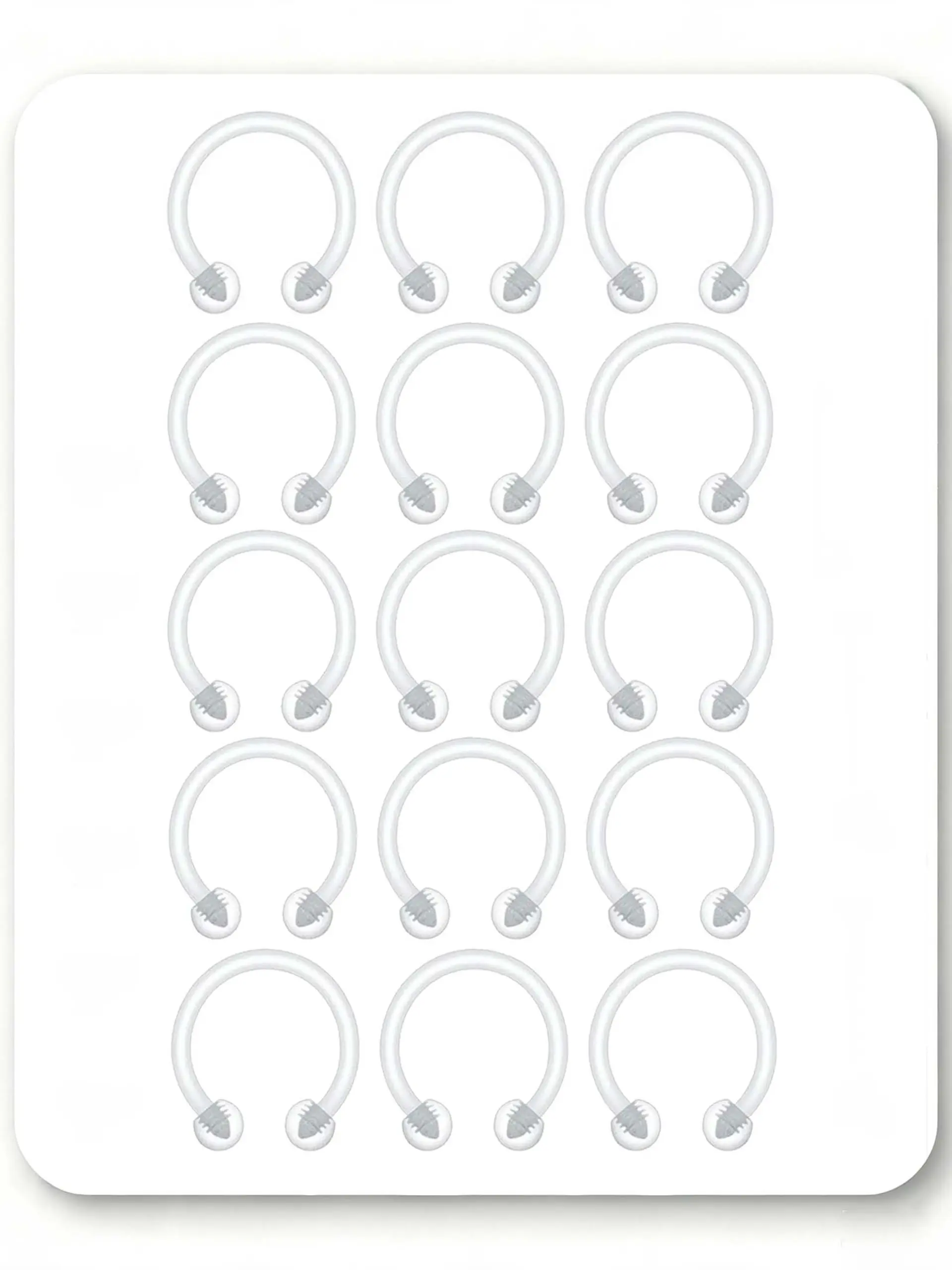 15pcs 16G Clear Septum Rings Horseshoe Rings Flexible Acrylic Cartilage Tragus Helix Daith Rook Conch Snug Earring Hoop Bioflex Nose Lip Eyebrow Rings Retainer for Work Surgery Back to School 8/10mm