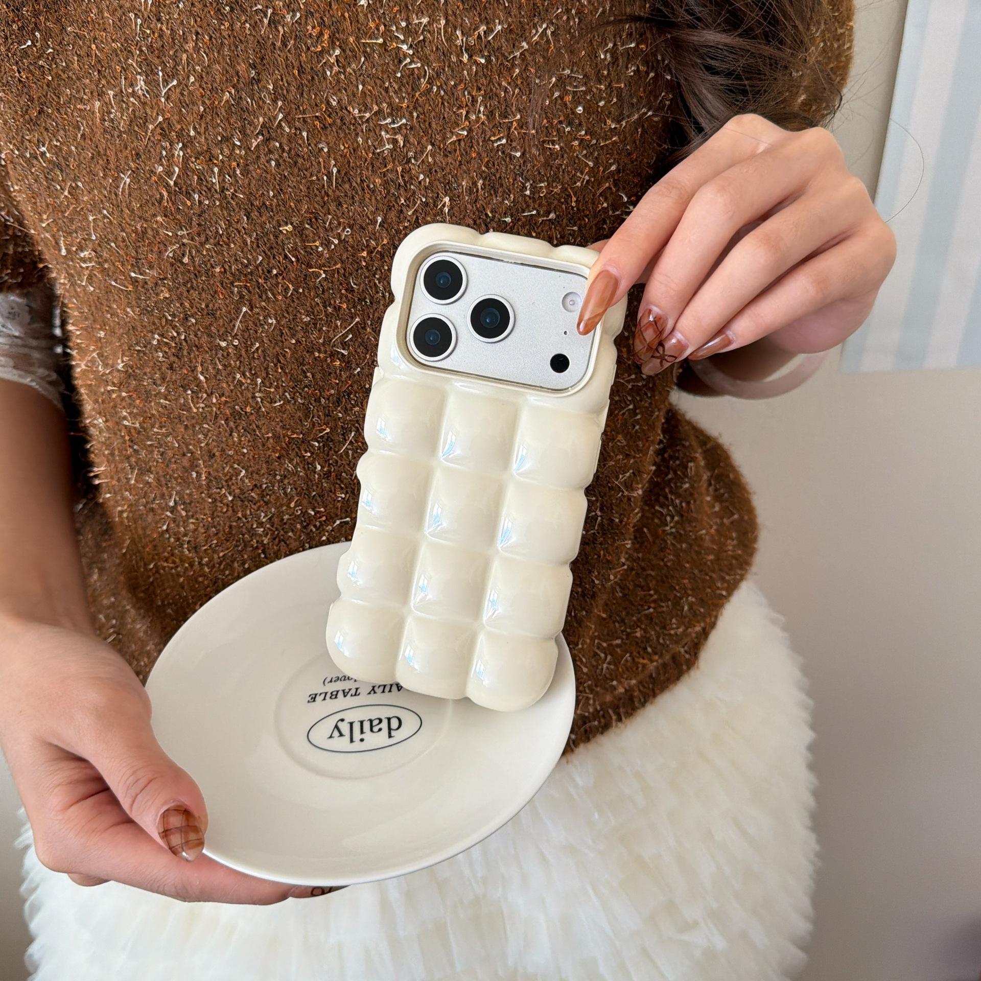 Minimalist Plated Solid Color Bubble Case for iPhone 17 Pro Max 16 15 14