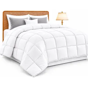 Queen Comforter Duvet Insert - Down Alternative, All Season Lightweight Quilted Comforter with Corner Tabs, Machine Washable Hypoallergenic Microfiber, Oeko-TEX Certified, 88x88 - LUX