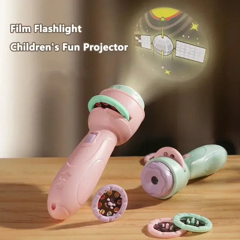 Unisex Kids Projection Flashlight Toy - Plastic Body Pattern Projector, Early Learning Night Light for 10–12 Years Children