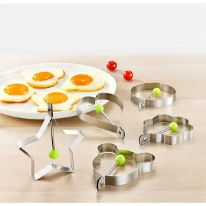 5-Piece Fried Egg Ring Molds, Multifunctional Breakfast Cooking Tools-MM1