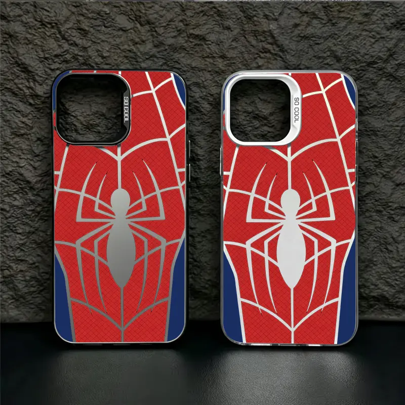 Minimal Movie‑Style Spiderman Suit Badge Pattern Phone Case.Suitable for iPhone 17 17 Pro 17Air 17 Promax 16 15 14 13 12 11 Pro Promax 16E XSMAX Colorful Silvery Hard Case with Anti-Drop And Shockproof Function Perfect holiday gift