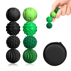 Magnetic Sensory Balls - 4pk Silent Stress Balls for Adults & Teens, Office Desk Fidget Toys, Anxiety Relief, Calming Silicone Balls