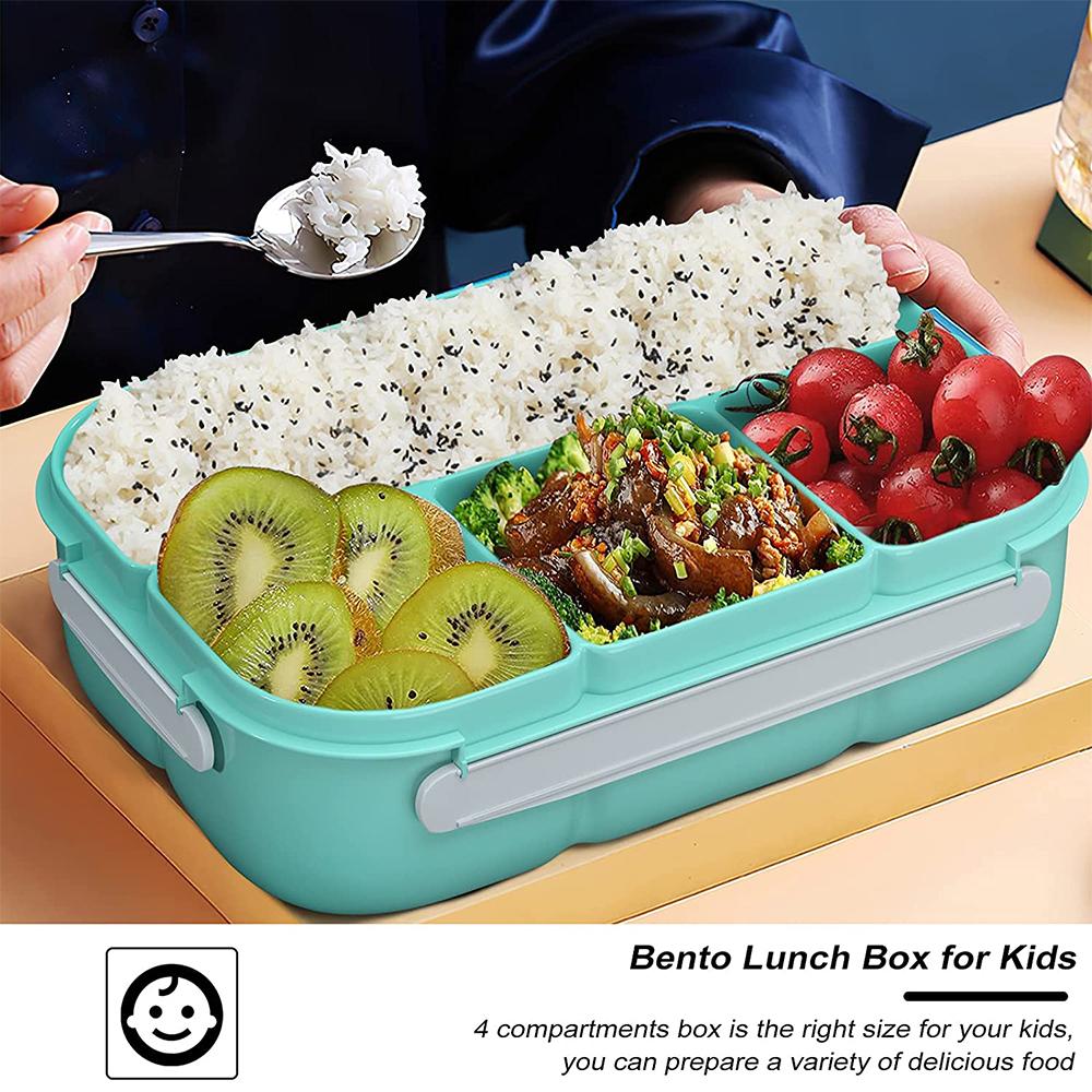 Bento Box Adult Lunch Box, Containers for Adults Men Women with 4 Compartments, Lunchable Food Container, Microwave & Dishwasher Safe Bento Box Adult Lunch Box, Containers for Adults Men Women with 4 Compartments, Lunchable Food Container, Microwave & Dishwasher Safe