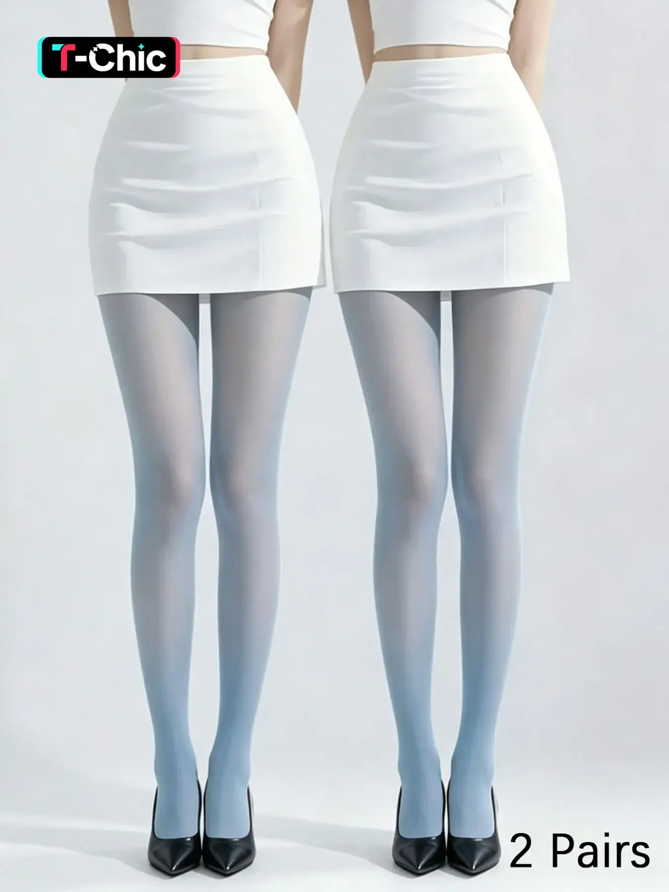 2-Pack Women's Blue Ultra-Thin Seamless Stockings, Sexy Comfortable Tights, Versatile Fashion for All Occasions, Perfect for Any Season