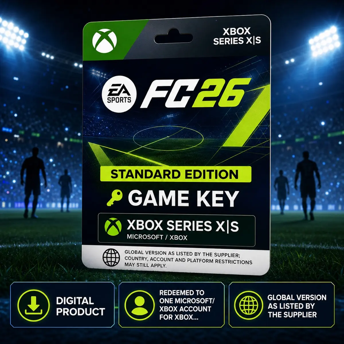 EA SPORTS FC 26 Standard Edition — Xbox Series X|S, Game Key, Xbox Series X|S, Microsoft / Xbox, Global version as listed by the supplier