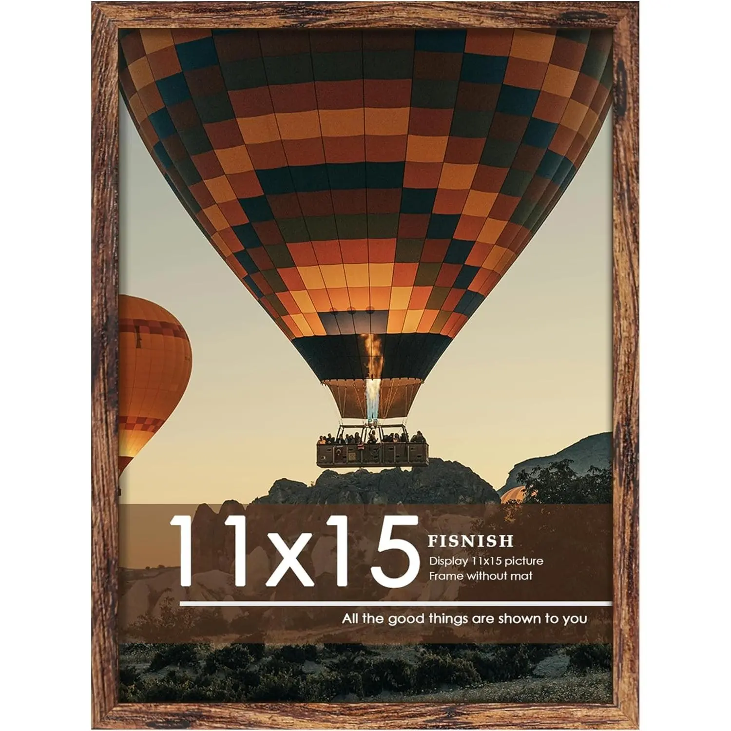 Brown Classic Fixed Size 11x15 Photo Frame, Horizontal-Vertical Wall Mounting, 1 Standard Pack