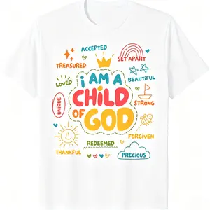 "I Am A Child Of God" Whimsical Christian Tee, Faith & Identity Shirt ChildOfGodVibes FaithAffirmation summer casual wear,T-Shirt