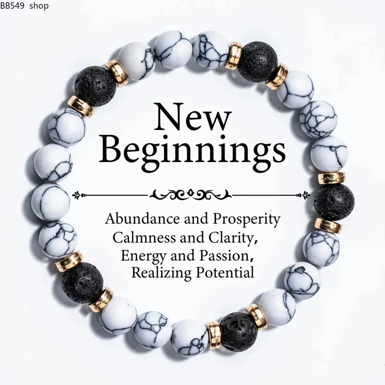 Handcrafted White Turquoise & Lava Stone Bracelet, Symbolizes New Beginnings, Abundance & Prosperity, And Resilient Jewelry For Men And Women