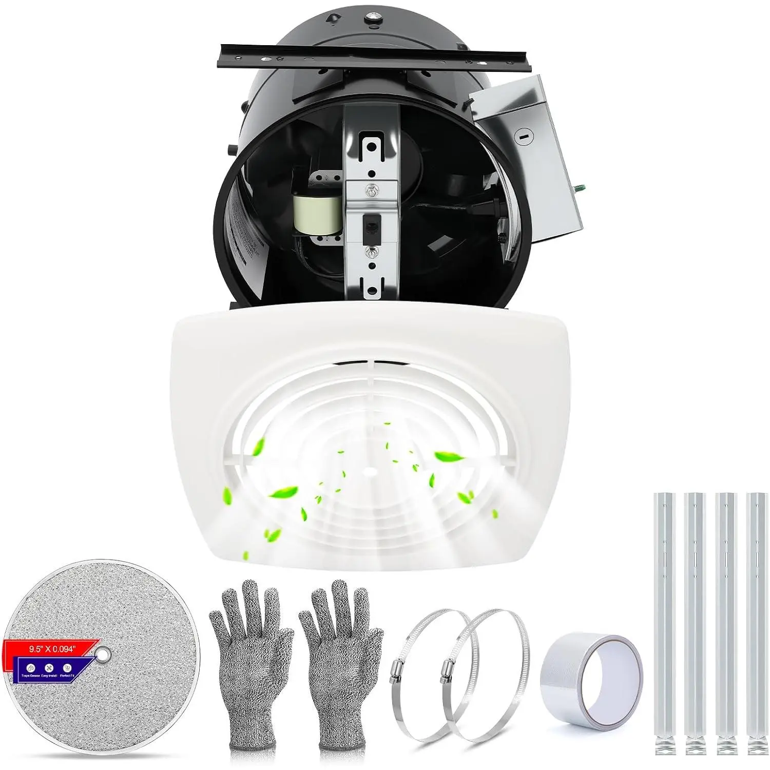 505 8 Inch 200 CFM Bathroom Exhaust Fan Ceiling Exhaust Fan | Vertical Discharge Kitchen Exhaust Fan, Bathroom Vent Fan for Attic Garage Laundry Room  Ventilation