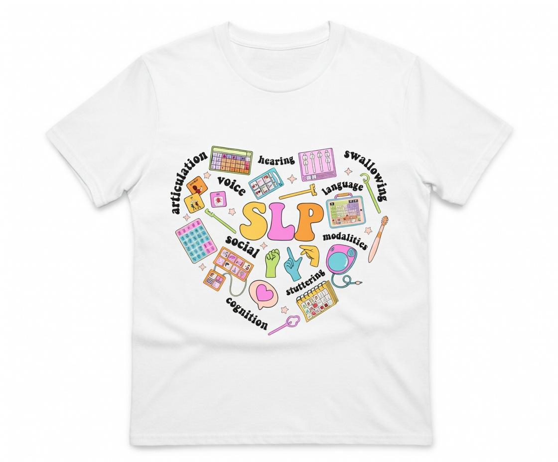 Speech Language Pathologist Heart T-Shirt SLP Gift Tee Speech Therapist Graphic Shirt Your Words Matter Therapy Tee Clinical Professional Apparel