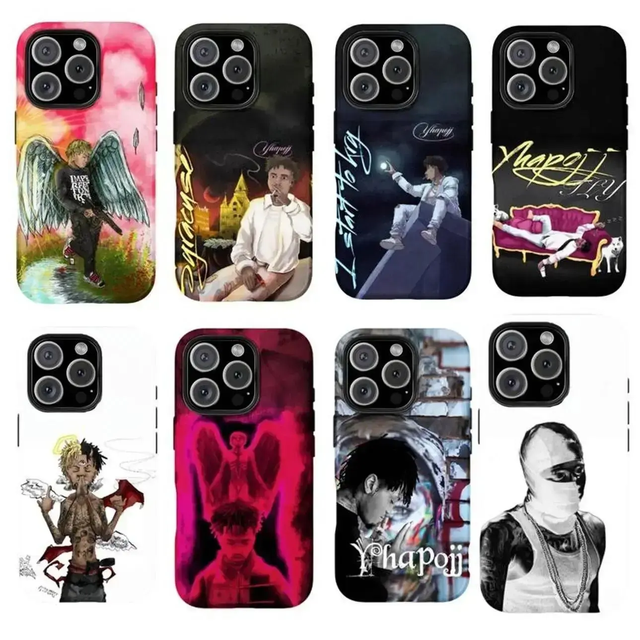 Underground Rap Hip Hop Artist Yhapojj Fan Merch Graphic No Vacancy Aesthetic Tough Smartphone Case, Rugged Shockproof Handheld Cellphone Shell for iPhone 11-17 Pro Max/Plus & Samsung Galaxy S23-25 Devices