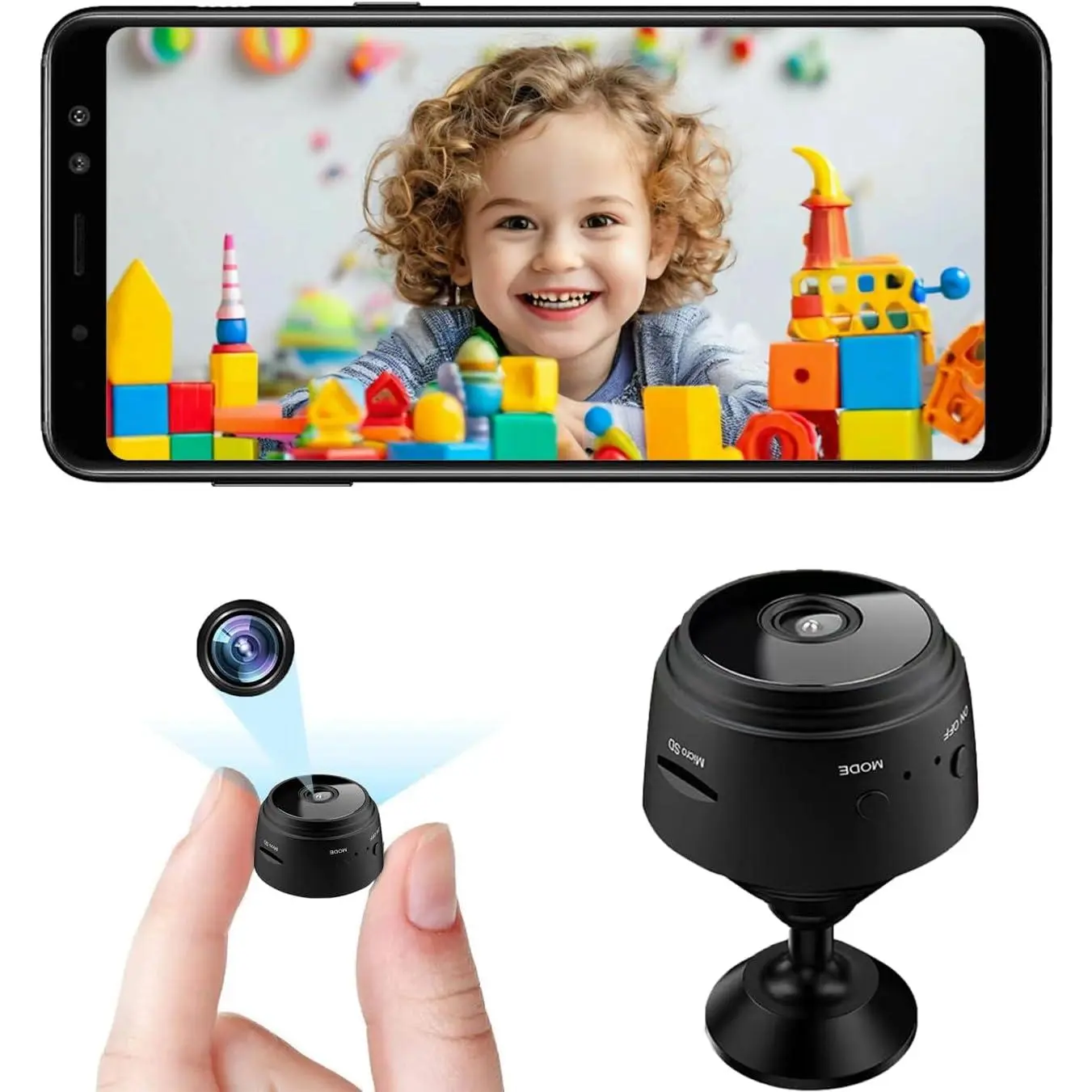 senri Mini Security Camera, 1080P HD WiFi Home Indoor Outdoor Camera for Baby/Pet/Nanny, IP Camera Remote Viewing for Security with iOS,Android Phone APP(Video Only)