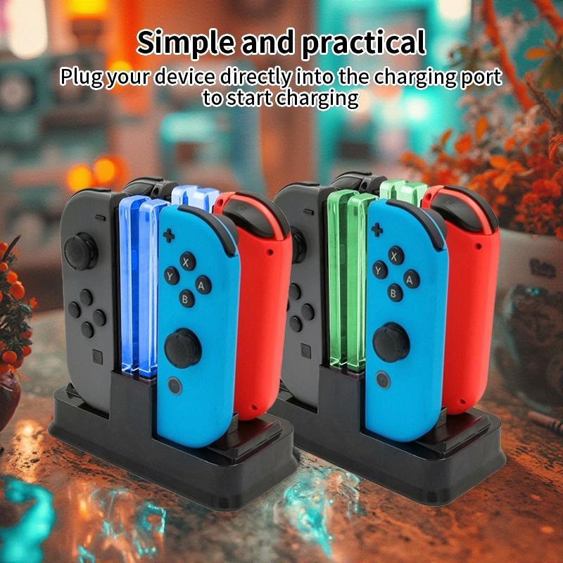 Controller Charging Station, Controller Charger with Charging Indicator, Console Accessories for Nintendo Switch & OLED Model