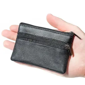 Unisex PU Leather Zipper Coin Purse, Plain Mini Wallet, Portable Compact Organizer Bag for Coins, Cards & Keys, Lightweight Pouch for Daily Commute, Travel & Outdoor Use