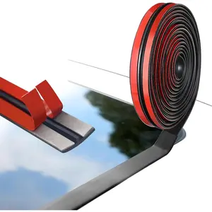 19.68Ft Windshield Rubber Seal, 30mm Windshield Rubber Seal for  Front Rear Windshield Trim, Rubber Adhesive T Shape Sunroof Seal Cover Leak Sound Proofing, Weather Seal Windshield,